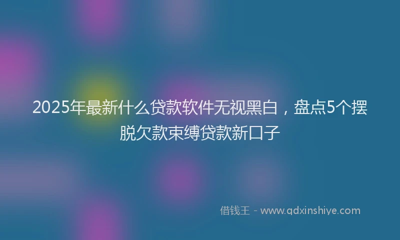 2025年最新什么贷款软件无视黑白，盘点5个摆脱欠款束缚贷款新口子