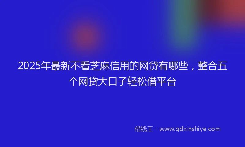 2025年最新不看芝麻信用的网贷有哪些，整合五个网贷大口子轻松借平台