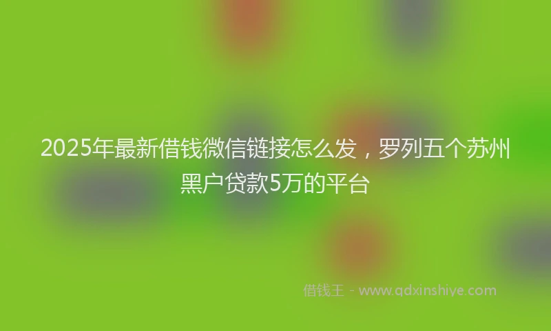 2025年最新借钱微信链接怎么发，罗列五个苏州黑户贷款5万的平台