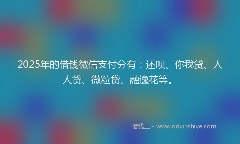 2025年的借钱微信支付分有：还呗、你我贷、人人贷、微粒贷、融逸花等。