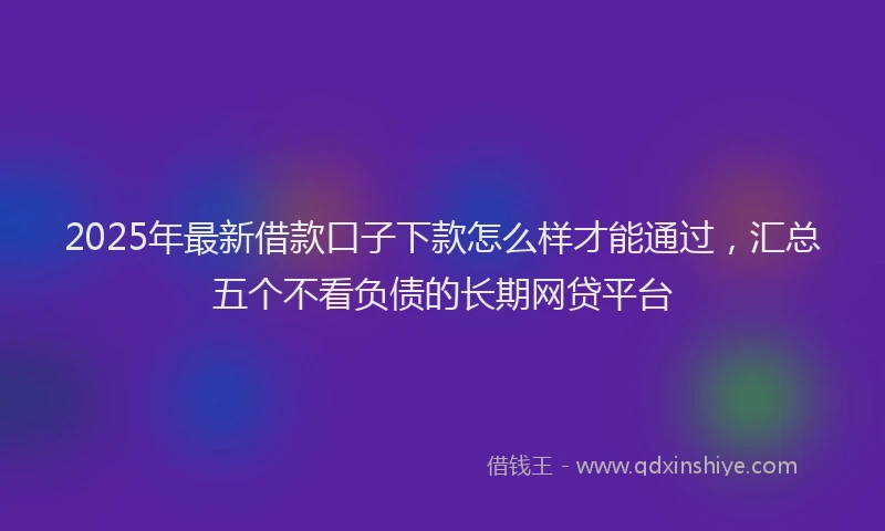 2025年最新借款口子下款怎么样才能通过，汇总五个不看负债的长期网贷平台