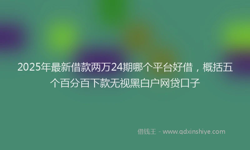 2025年最新借款两万24期哪个平台好借，概括五个百分百下款无视黑白户网贷口子