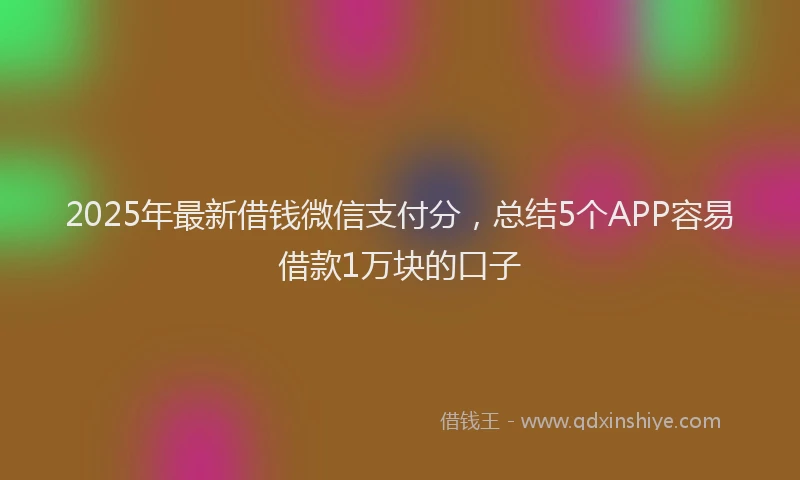 2025年最新借钱微信支付分，总结5个APP容易借款1万块的口子