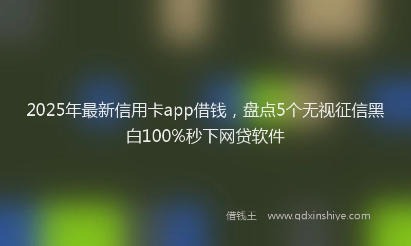 2025年最新信用卡app借钱，盘点5个无视征信黑白100%秒下网贷软件