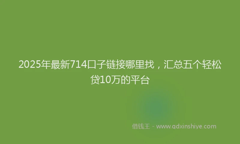 2025年最新714口子链接哪里找，汇总五个轻松贷10万的平台