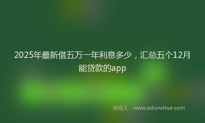 2025年最新借五万一年利息多少，汇总五个12月能贷款的app