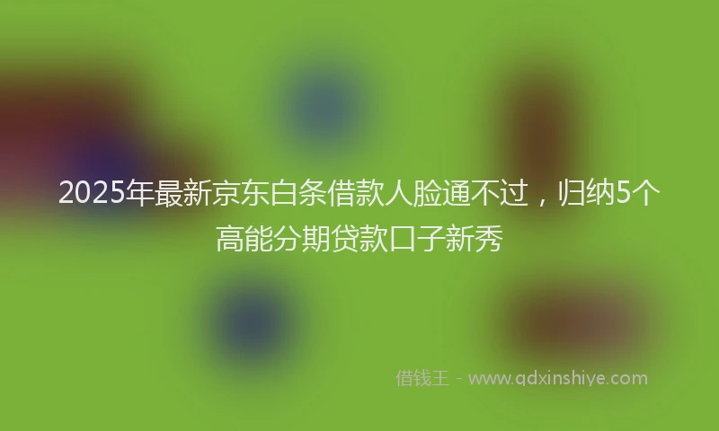 2025年最新京东白条借款人脸通不过，归纳5个高能分期贷款口子新秀