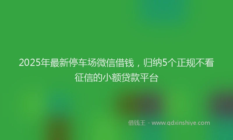 2025年最新停车场微信借钱，归纳5个正规不看征信的小额贷款平台