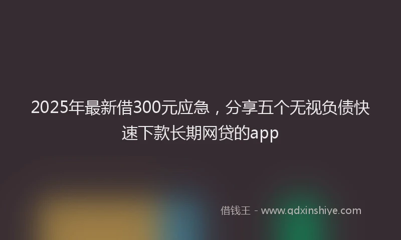 2025年最新借300元应急，分享五个无视负债快速下款长期网贷的app