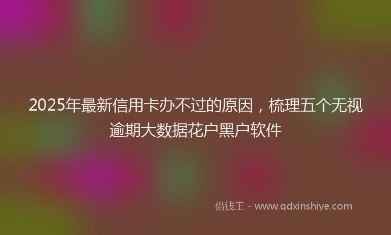 2025年最新信用卡办不过的原因，梳理五个无视逾期大数据花户黑户软件