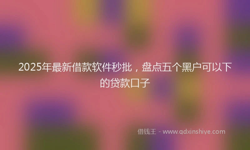 2025年最新借款软件秒批，盘点五个黑户可以下的贷款口子