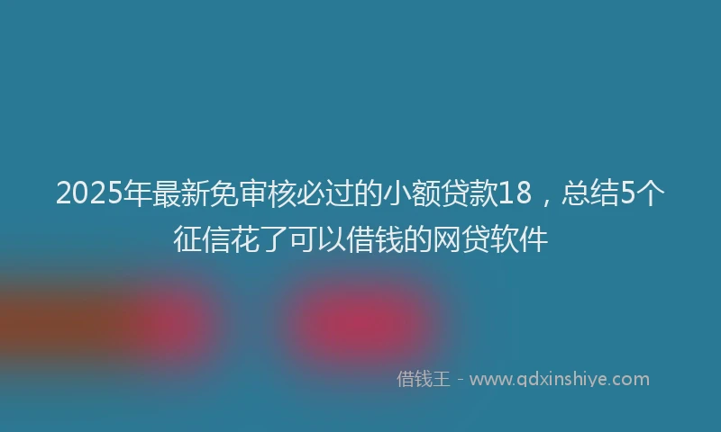 2025年最新免审核必过的小额贷款18，总结5个征信花了可以借钱的网贷软件