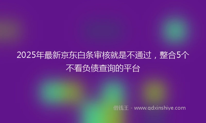 2025年最新京东白条审核就是不通过，整合5个不看负债查询的平台