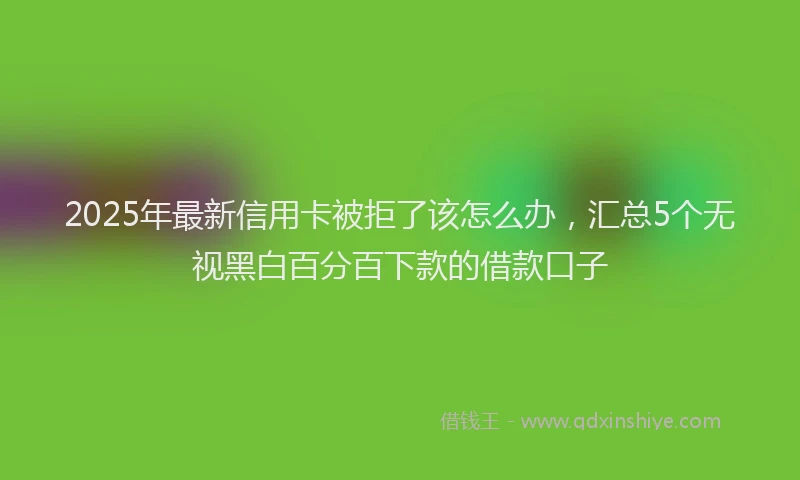 2025年最新信用卡被拒了该怎么办，汇总5个无视黑白百分百下款的借款口子