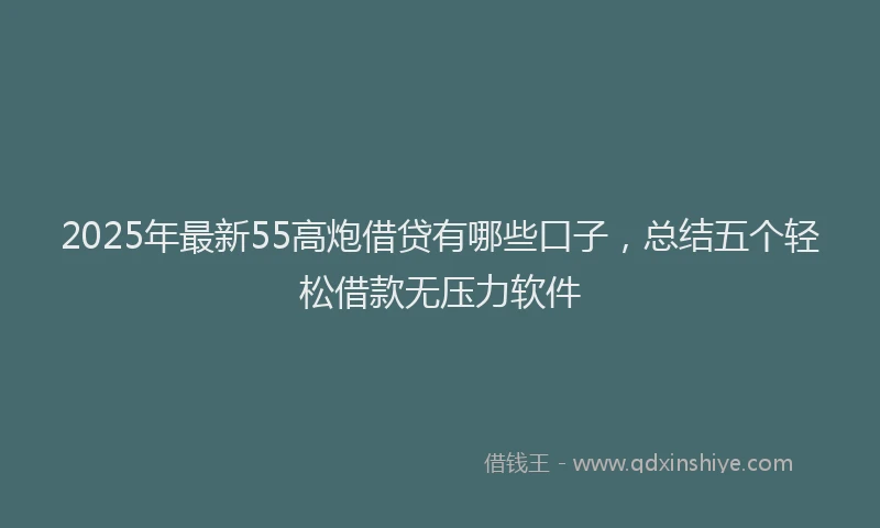 2025年最新55高炮借贷有哪些口子，总结五个轻松借款无压力软件