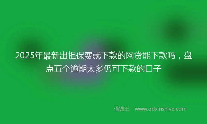 2025年最新出担保费就下款的网贷能下款吗，盘点五个逾期太多仍可下款的口子
