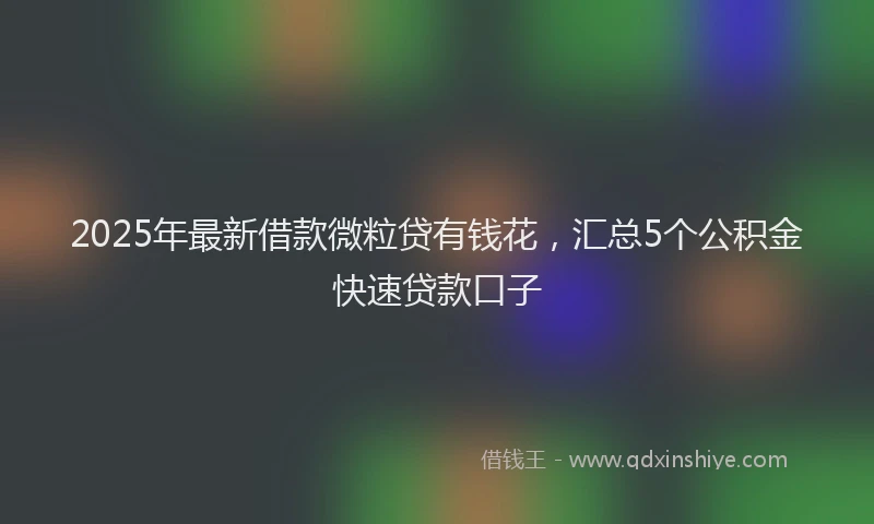 2025年最新借款微粒贷有钱花，汇总5个公积金快速贷款口子