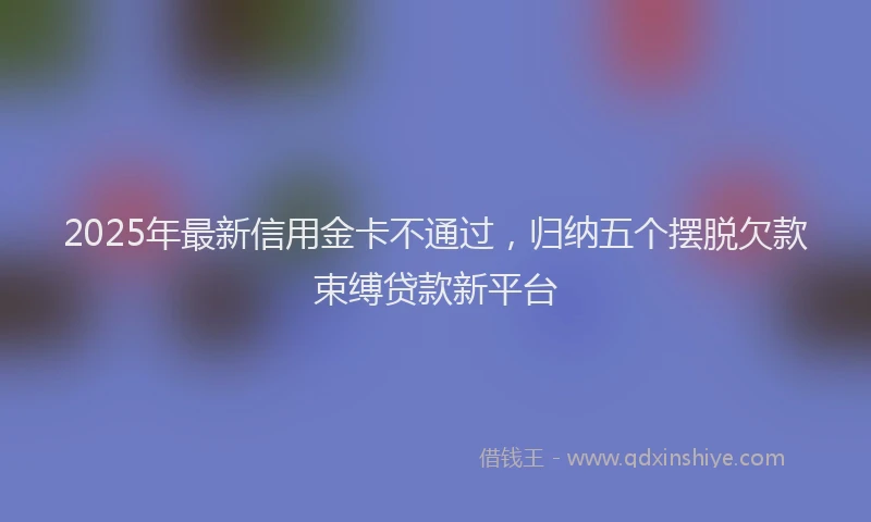 2025年最新信用金卡不通过，归纳五个摆脱欠款束缚贷款新平台