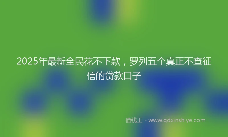 2025年最新全民花不下款，罗列五个真正不查征信的贷款口子