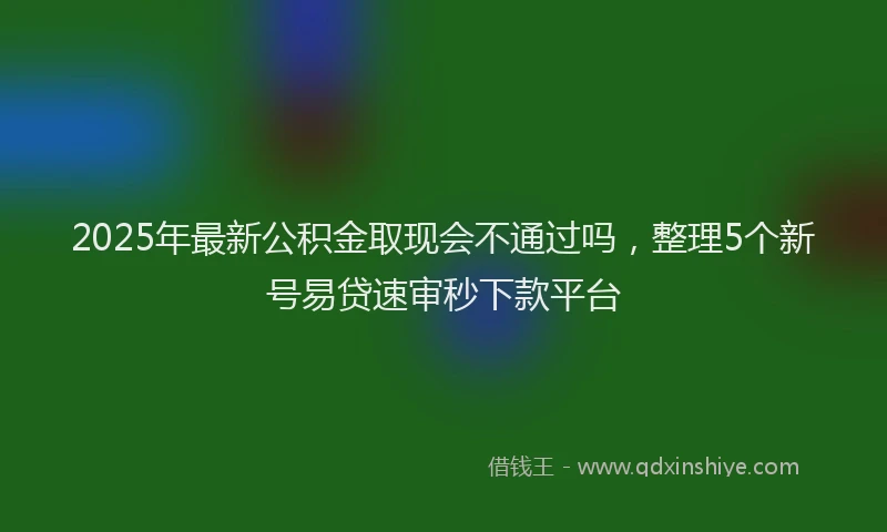 2025年最新公积金取现会不通过吗，整理5个新号易贷速审秒下款平台