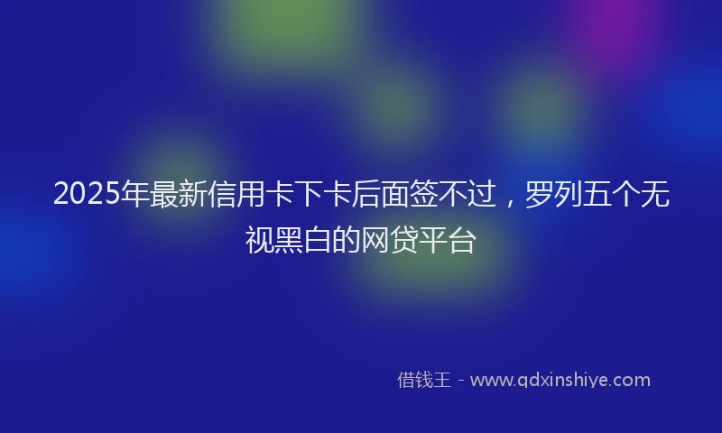 2025年最新信用卡下卡后面签不过，罗列五个无视黑白的网贷平台