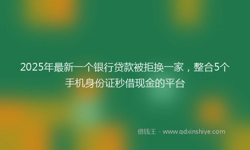 2025年最新一个银行贷款被拒换一家，整合5个手机身份证秒借现金的平台