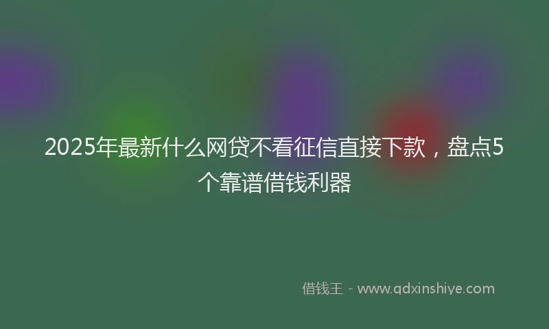 2025年最新什么网贷不看征信直接下款，盘点5个靠谱借钱利器