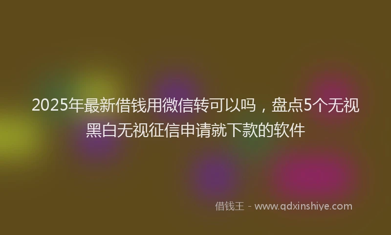 2025年最新借钱用微信转可以吗，盘点5个无视黑白无视征信申请就下款的软件