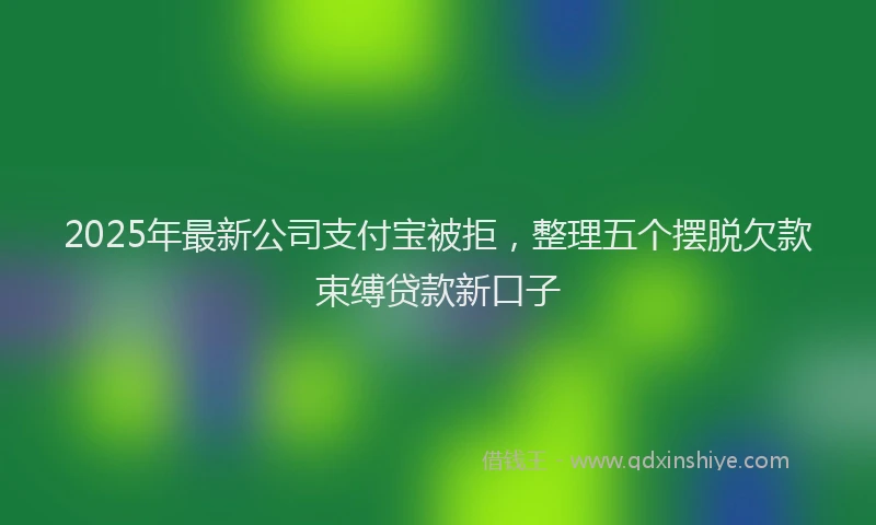 2025年最新公司支付宝被拒，整理五个摆脱欠款束缚贷款新口子