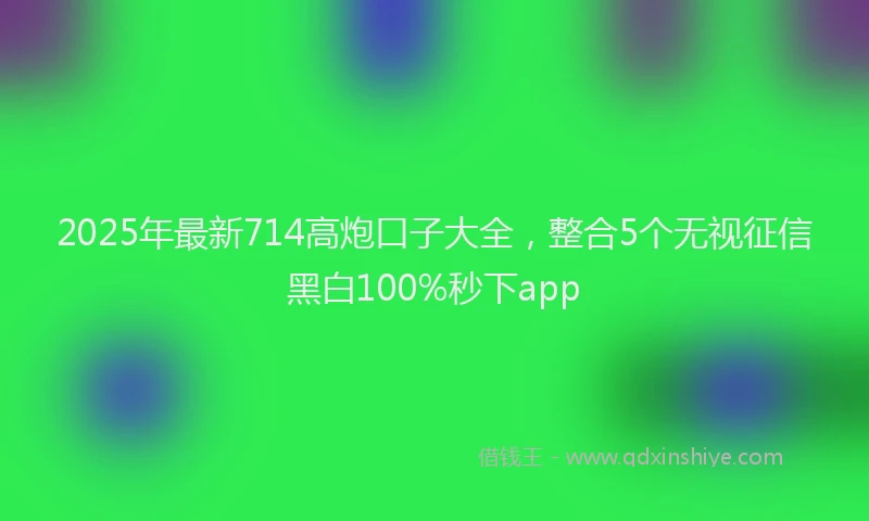 2025年最新714高炮口子大全，整合5个无视征信黑白100%秒下app