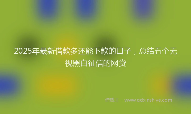 2025年最新借款多还能下款的口子，总结五个无视黑白征信的网贷