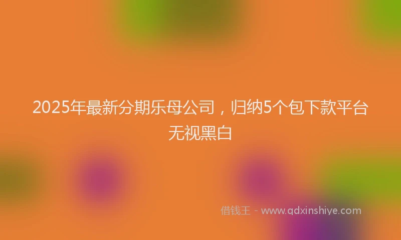 2025年最新分期乐母公司，归纳5个包下款平台无视黑白