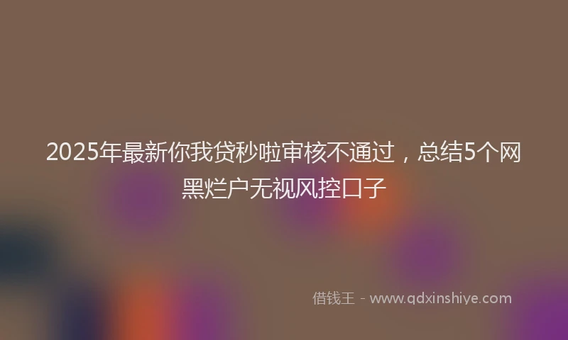 2025年最新你我贷秒啦审核不通过，总结5个网黑烂户无视风控口子
