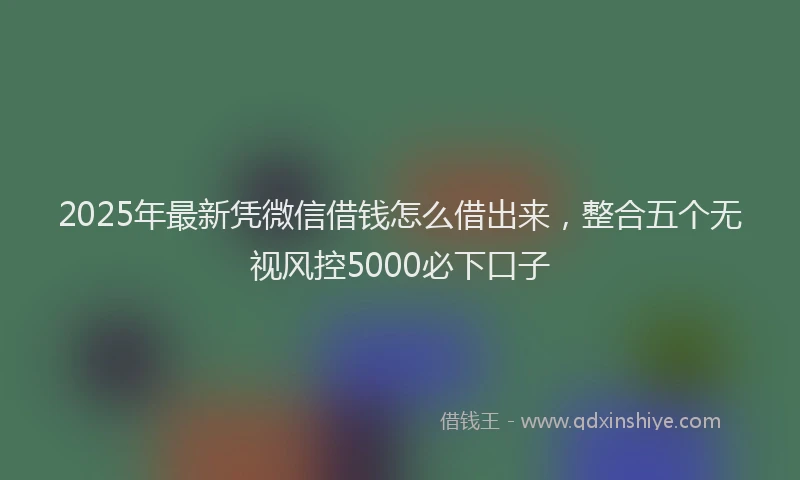 2025年最新凭微信借钱怎么借出来，整合五个无视风控5000必下口子