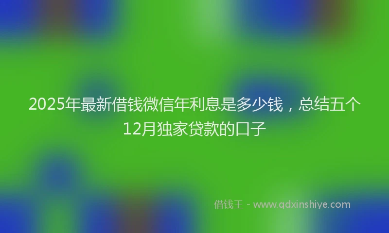 2025年最新借钱微信年利息是多少钱，总结五个12月独家贷款的口子