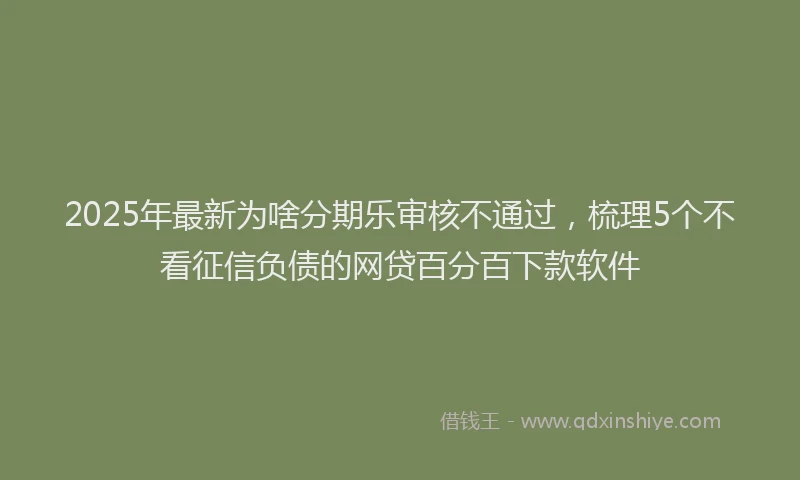 2025年最新为啥分期乐审核不通过，梳理5个不看征信负债的网贷百分百下款软件