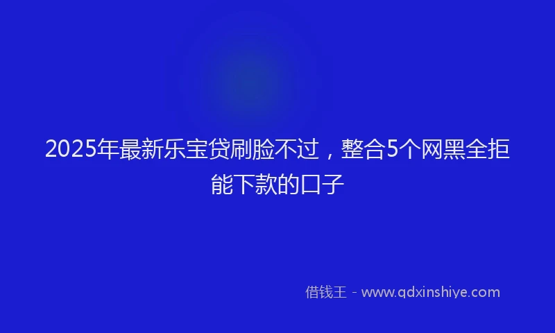 2025年最新乐宝贷刷脸不过，整合5个网黑全拒能下款的口子