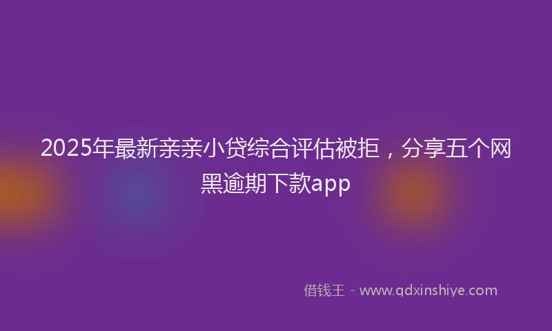2025年最新亲亲小贷综合评估被拒，分享五个网黑逾期下款app