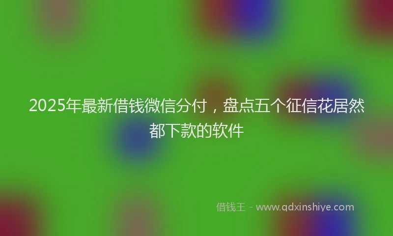 2025年最新借钱微信分付，盘点五个征信花居然都下款的软件