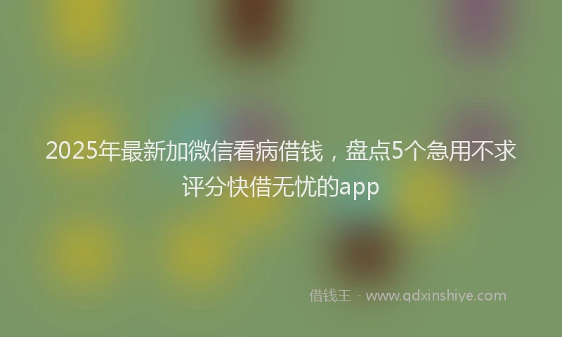 2025年最新加微信看病借钱，盘点5个急用不求评分快借无忧的app