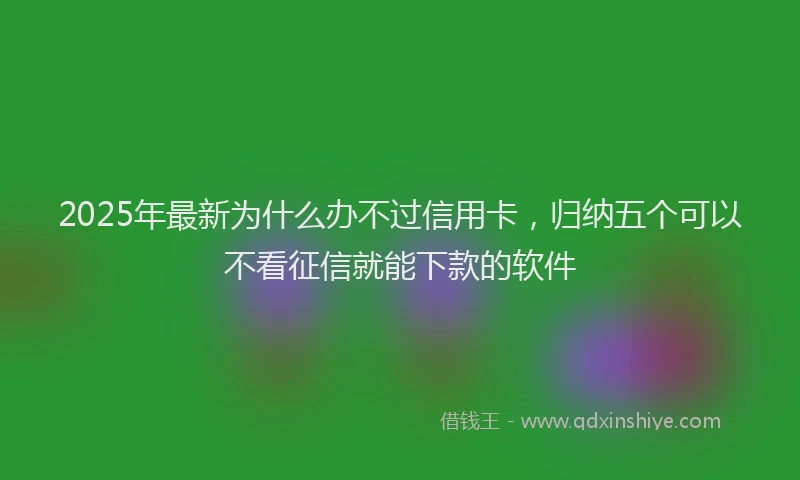 2025年最新为什么办不过信用卡，归纳五个可以不看征信就能下款的软件