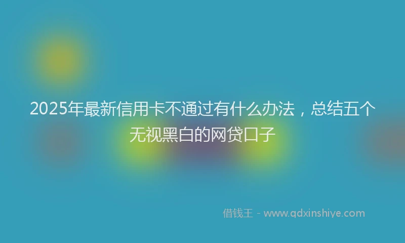 2025年最新信用卡不通过有什么办法，总结五个无视黑白的网贷口子
