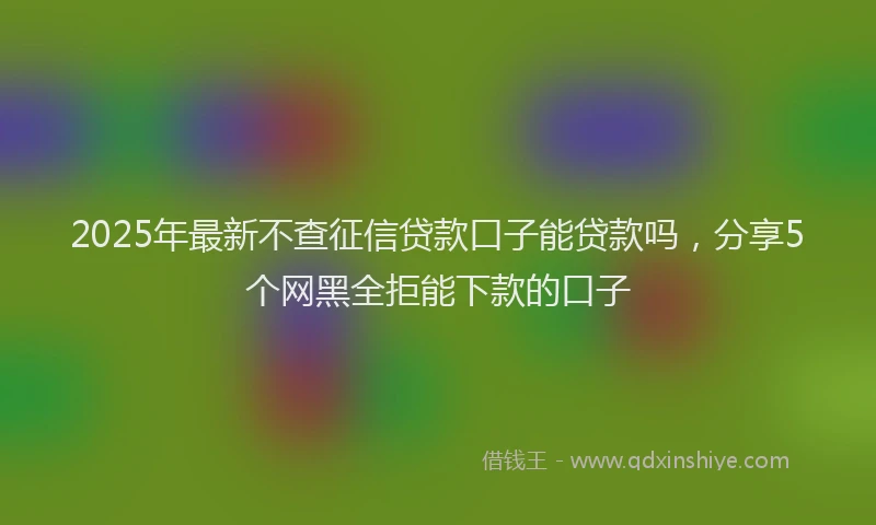 2025年最新不查征信贷款口子能贷款吗，分享5个网黑全拒能下款的口子