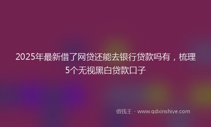 2025年最新借了网贷还能去银行贷款吗有，梳理5个无视黑白贷款口子