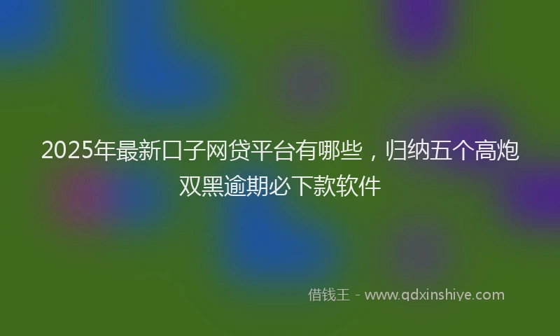 2025年最新口子网贷平台有哪些，归纳五个高炮双黑逾期必下款软件