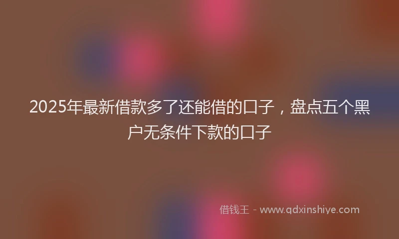 2025年最新借款多了还能借的口子，盘点五个黑户无条件下款的口子