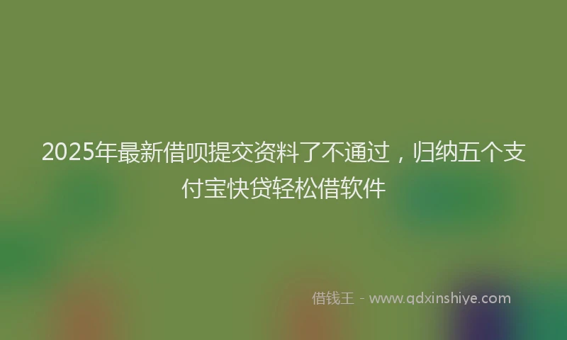 2025年最新借呗提交资料了不通过，归纳五个支付宝快贷轻松借软件