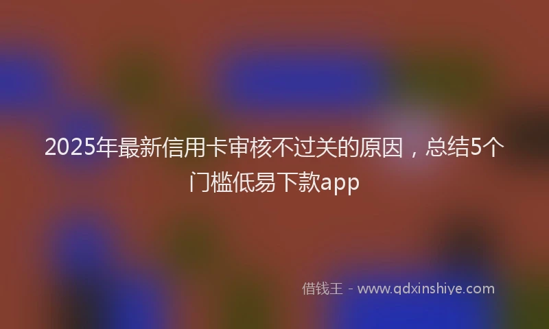 2025年最新信用卡审核不过关的原因，总结5个门槛低易下款app