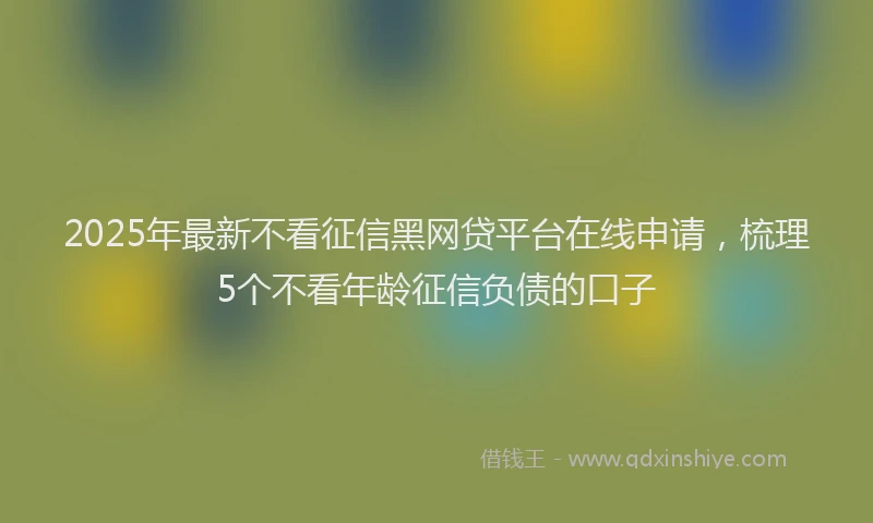 2025年最新不看征信黑网贷平台在线申请，梳理5个不看年龄征信负债的口子