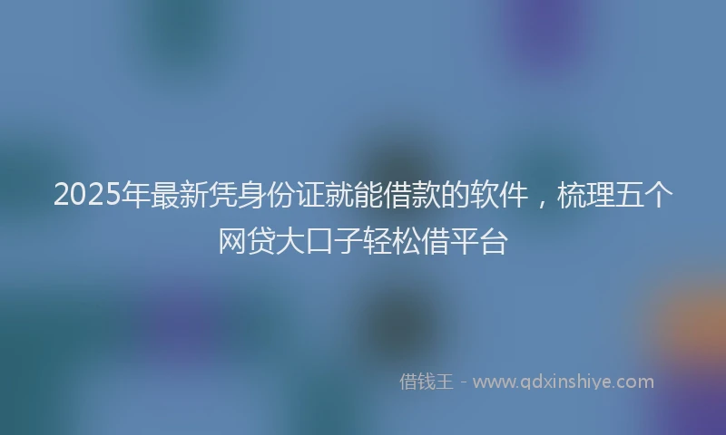 2025年最新凭身份证就能借款的软件，梳理五个网贷大口子轻松借平台